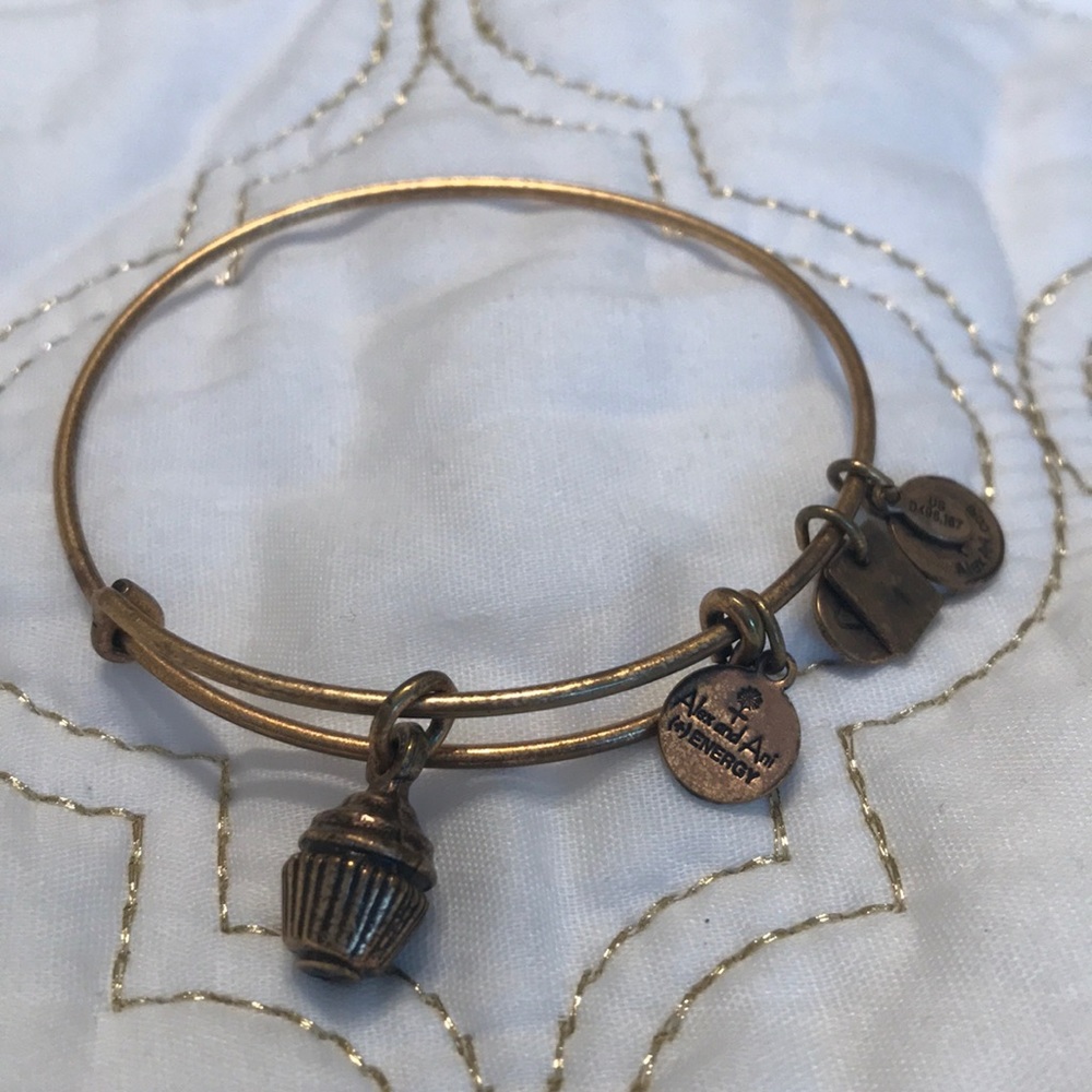 Gold Alex and Ani Cupcake Bracelet